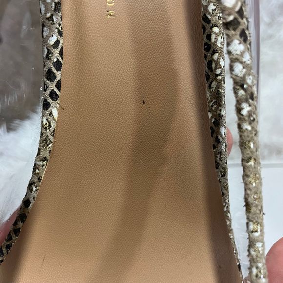 Snakeskin Print Heels “Gabbie” Clear Sides - Picture 3 of 12
